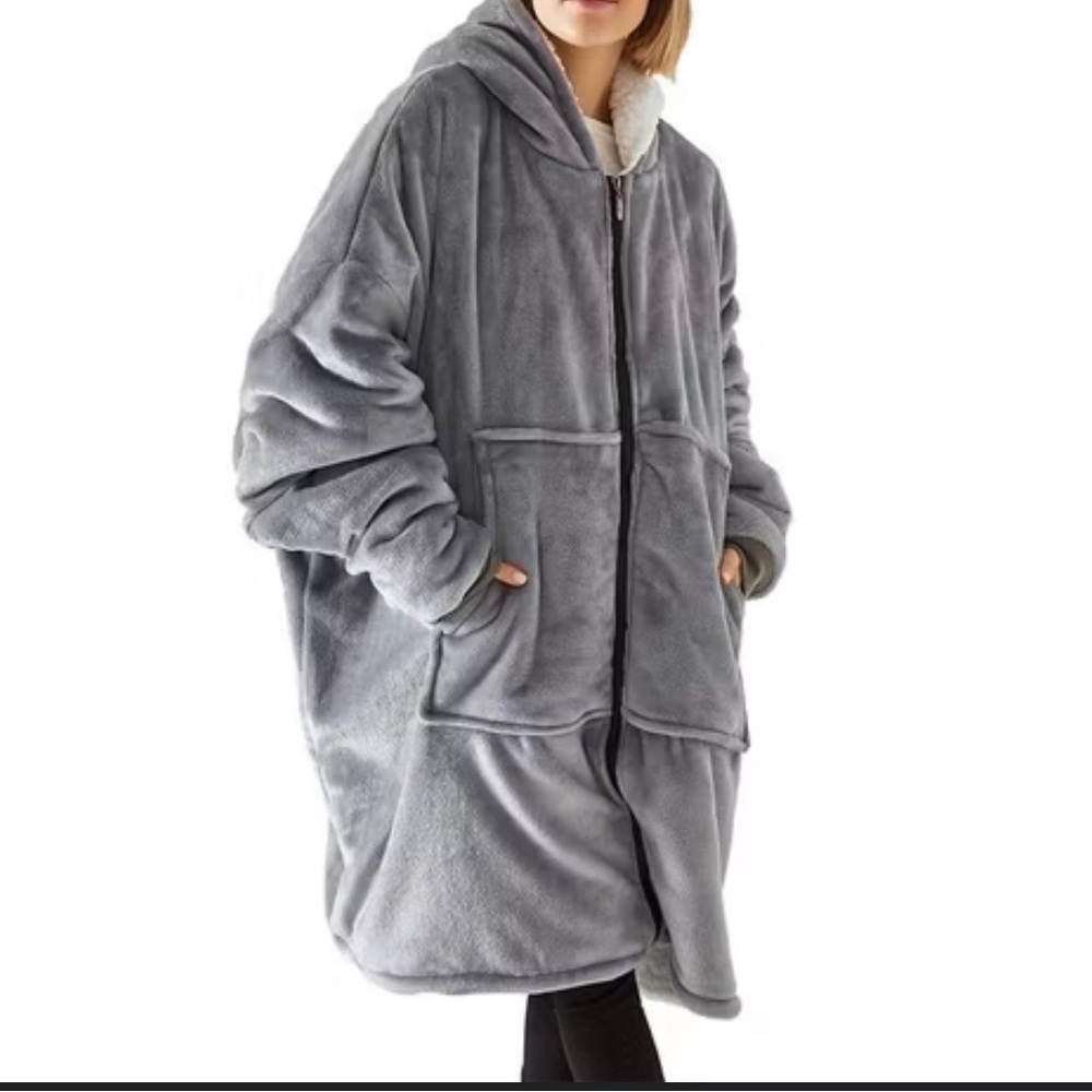 Cozy Gray Hooded Women's Cardigan